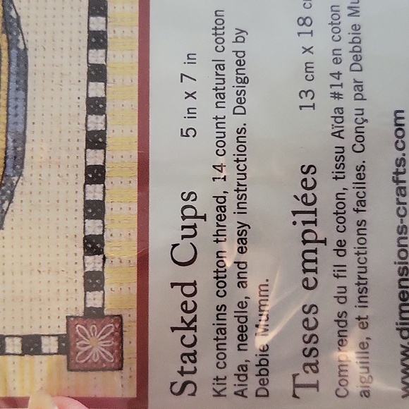 Dimensions cross stitch kit stacked cups complete, new - Picture 6 of 7